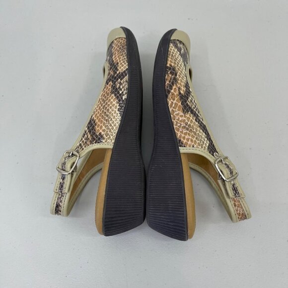 Softspots @ Footsmart Slingback Snake Skin Cap Toe Wedge Shoes Womens size 7.5 M - Picture 6 of 9
